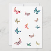 Vlinder Bloemige Viering van het Leven Funeral Kaart (Achterkant)