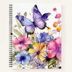 Vlinder bloempatroon notitieboek