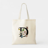 Vlinder Bloemrijke Letter D Monogram   Tote Bag (Achterkant)