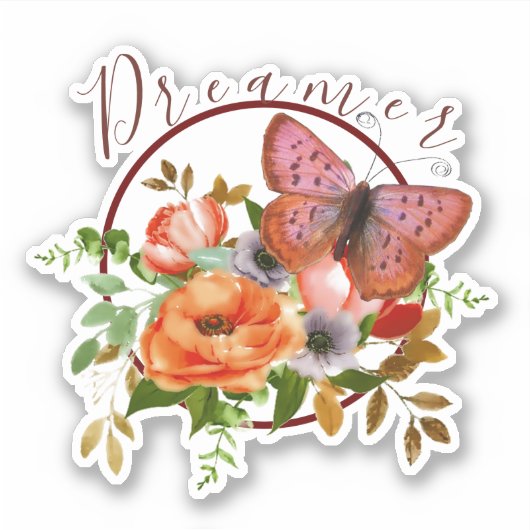 Vlinder bloemstuk op maat sticker (Voorkant)