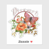 Vlinder bloemstuk op maat sticker (Vel)