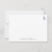 Vlinder Blos Pink Paarse Wilde Bloem Bedankkaart (Achterkant)