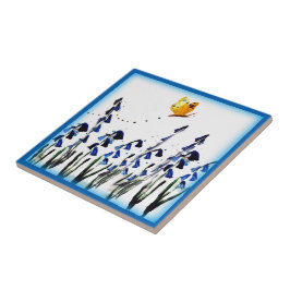 Vlinder Bluebells Lente Bloemen Tegeltje