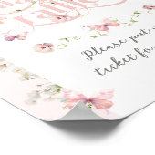 Vlinder Blush Roze Bloemen Meisje Baby shower Luie Poster (Hoek)