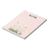 Vlinder Blush Roze Bloemen Notitieblok (Linkerzijde)