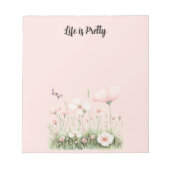 Vlinder Blush Roze Bloemen Notitieblok (Voorkant)