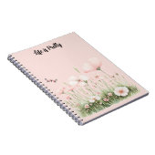Vlinder Blush Roze Bloemen Notitieboek (Rechterzijde)