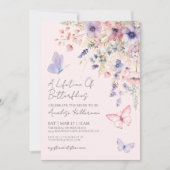 Vlinder Blush Roze Bloemige Bruidsdouche Kaart (Voorkant)