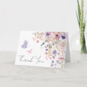 Vlinder Blush Roze Paarse Wilde Bloem Bedankkaart (Voorkant)