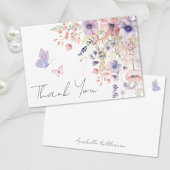 Vlinder Blush Roze Paarse Wilde Bloem Bedankkaart