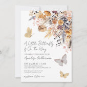 Vlinder Boho Wilde Bloem Baby Shower Kaart (Voorkant)
