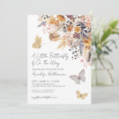 Vlinder Boho Wilde Bloem Baby Shower Kaart (Staand voorkant)