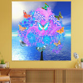 Vlinder Boom Opgespannen Canvasprint Canvas Afdruk (Insitu (Woonkamer))
