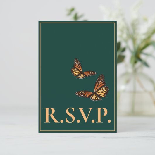 Vlinder Bos Groen QRC RSVP (Staand voorkant)