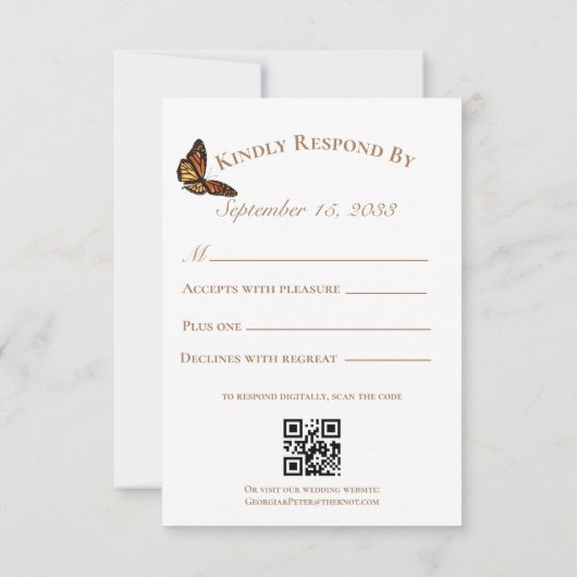 Vlinder Bos Groen QRC RSVP (Achterkant)