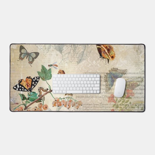vlinder botanische ephemera ontkoppeling bureaumat (Keyboard & Muis)