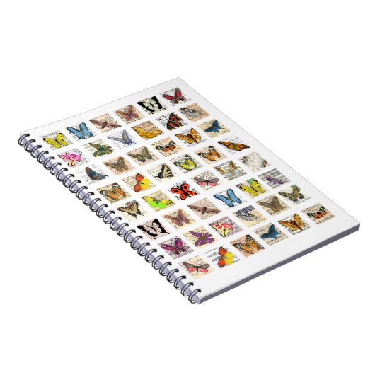 vlinder  briefkaart ephemera collage notitieboek (Rechterzijde)