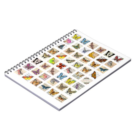 vlinder  briefkaart ephemera collage notitieboek (Linkerzijde)