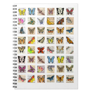 vlinder briefkaart ephemera collage notitieboek
