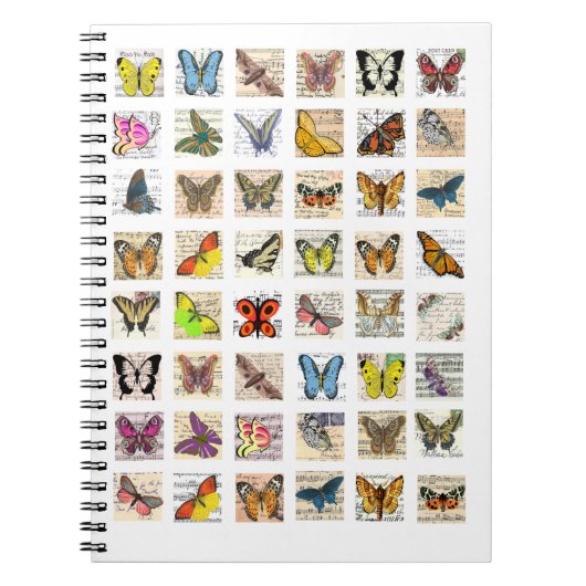 vlinder briefkaart ephemera collage notitieboek (Voorkant)