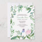 Vlinder Bruids douche Uitnodigingen (Voorkant)