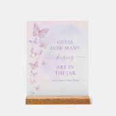 Vlinder Bruidsfeest Schat Hoeveel Kusjes Acryl Bord (Voorkant)