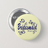 Vlinder bruiloft / bruidsmeisje ronde button 5,7 cm (Voorkant /achterkant)