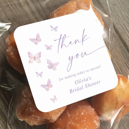 Vlinder Bruiloft Dank Je Favor Vierkante Sticker