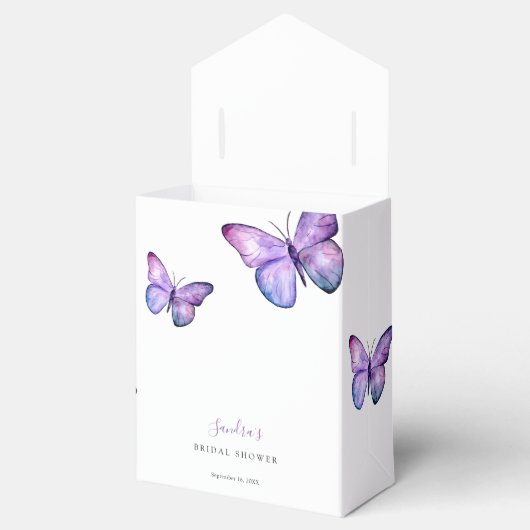 Vlinder Bruiloft Feest Elegant Bedankt Script Bedankdoosjes (Geopend)