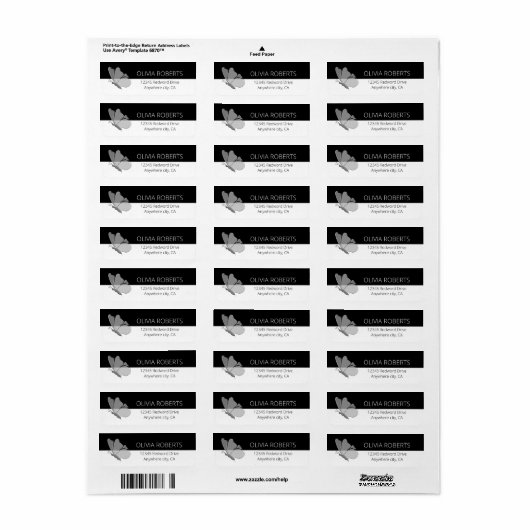 Vlinder bruiloft Return Address Label (Full Sheet)
