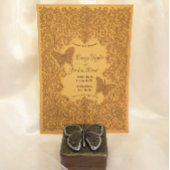  vlinder bruiloft uitnodiging op oud papier