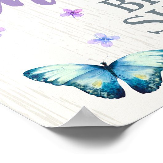 Vlinder Bruiloft Welcome Bord Poster (Hoek)