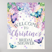 Vlinder Bruiloft Welcome Bord Poster (Voorkant)