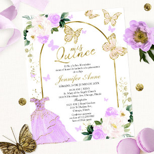 Vlinder Budget Spaans Quinceanera Uitnodigingen