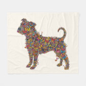 Vlinder Bully Silhouette Kunst | Pitbull Hond Mama Fleece Deken (Voorkant (Horizontaal))