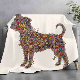 Vlinder Bully Silhouette Kunst | Pitbull Hond Mama Fleece Deken