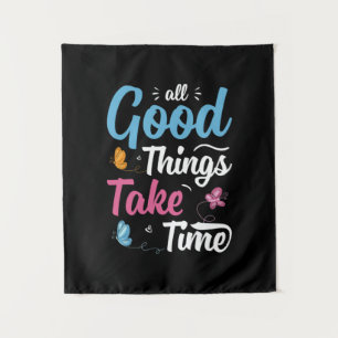 Vlinder Cadeau Alle Goede Dingen Komen Op Hun Ti Wandkleed