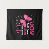 Vlinder Cadeau | Vreugde Komt Gauw Wandkleed (Voorkant (horizontaal))