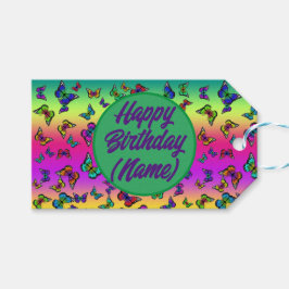 Vlinder cadeaubijsluiter met naam cadeaulabel