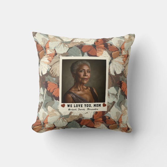 Vlinder Camo  Beste Moeder Hond Cozy Thuis Bloem Kussen (Voorkant)