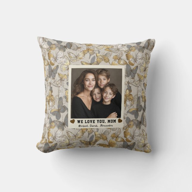 Vlinder Camo Beste Schoonmoeder Huis Stijl Luxe Kussen (Voorkant)