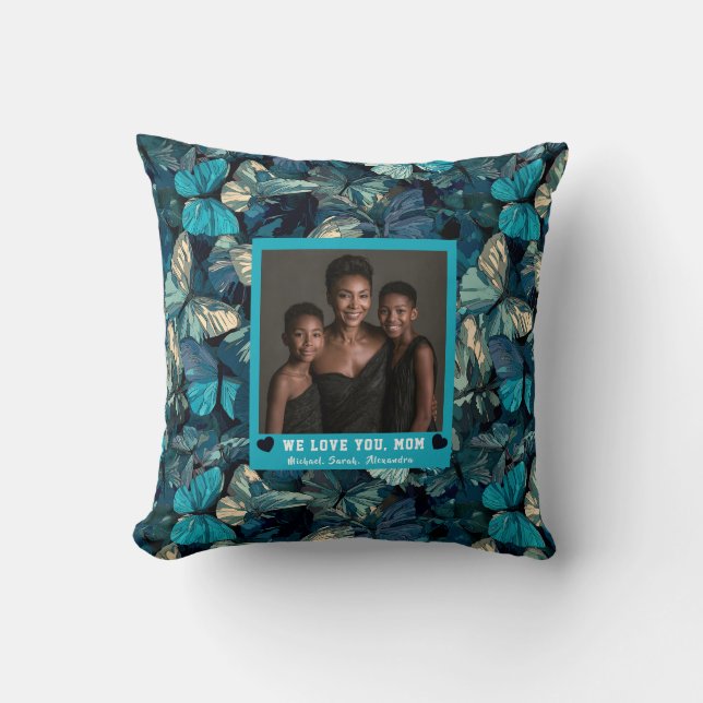 Vlinder Camo Moeder Wordt Kust Decoratie Luxe Kussen (Voorkant)
