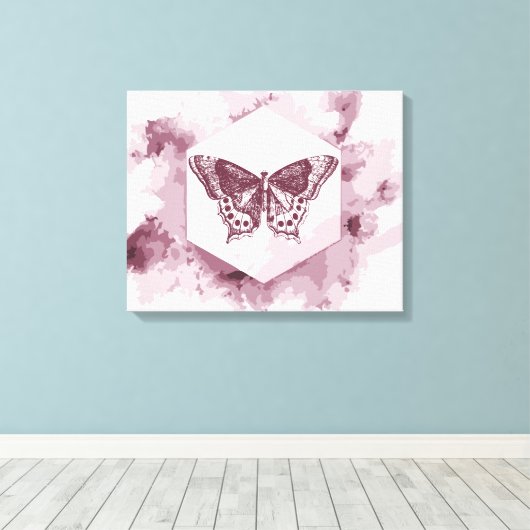 vlinder canvas afdruk (Insitu (Houten vloer))