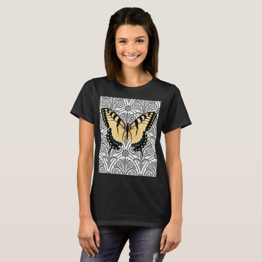 Vlinder centrum van aandacht t-shirt (Voorkant volledig)