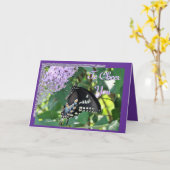 Vlinder Cheer-aanpassing Kaart (Gele Bloem)