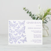 Vlinder Chic | Paarse Geslacht Reveal Kaart (Staand voorkant)