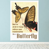 vlinder citaten canvas print (Insitu (Houten vloer))