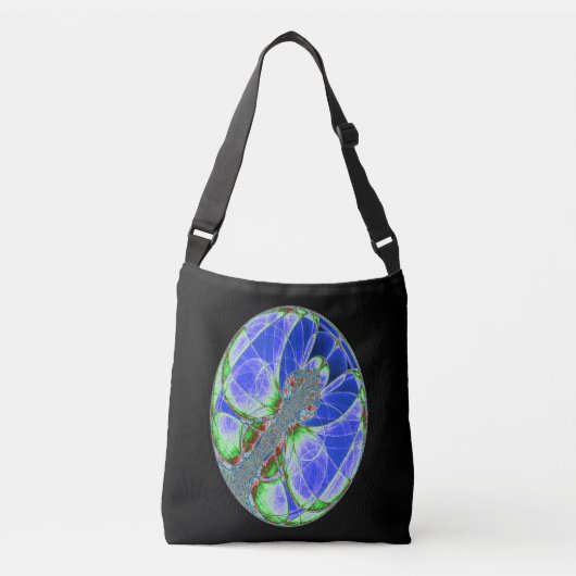 Vlinder Cocon Fractal Crossbody Tas (Voorkant)