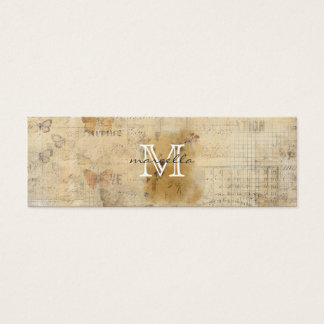 Vlinder collage Achtergrond Monogram Mini Visitekaartjes