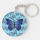 Vlinder Collage Glitterige Ontwerp Sleutelhanger (Achterkant)
